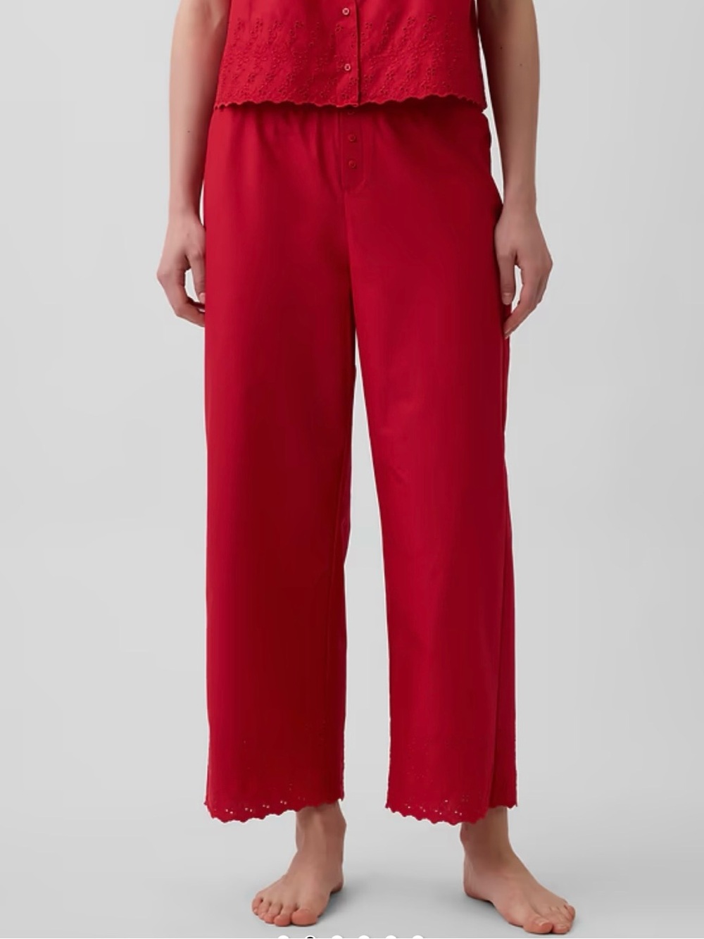 GAP Red Wide-Leg Lounge Pants for Women NWOT